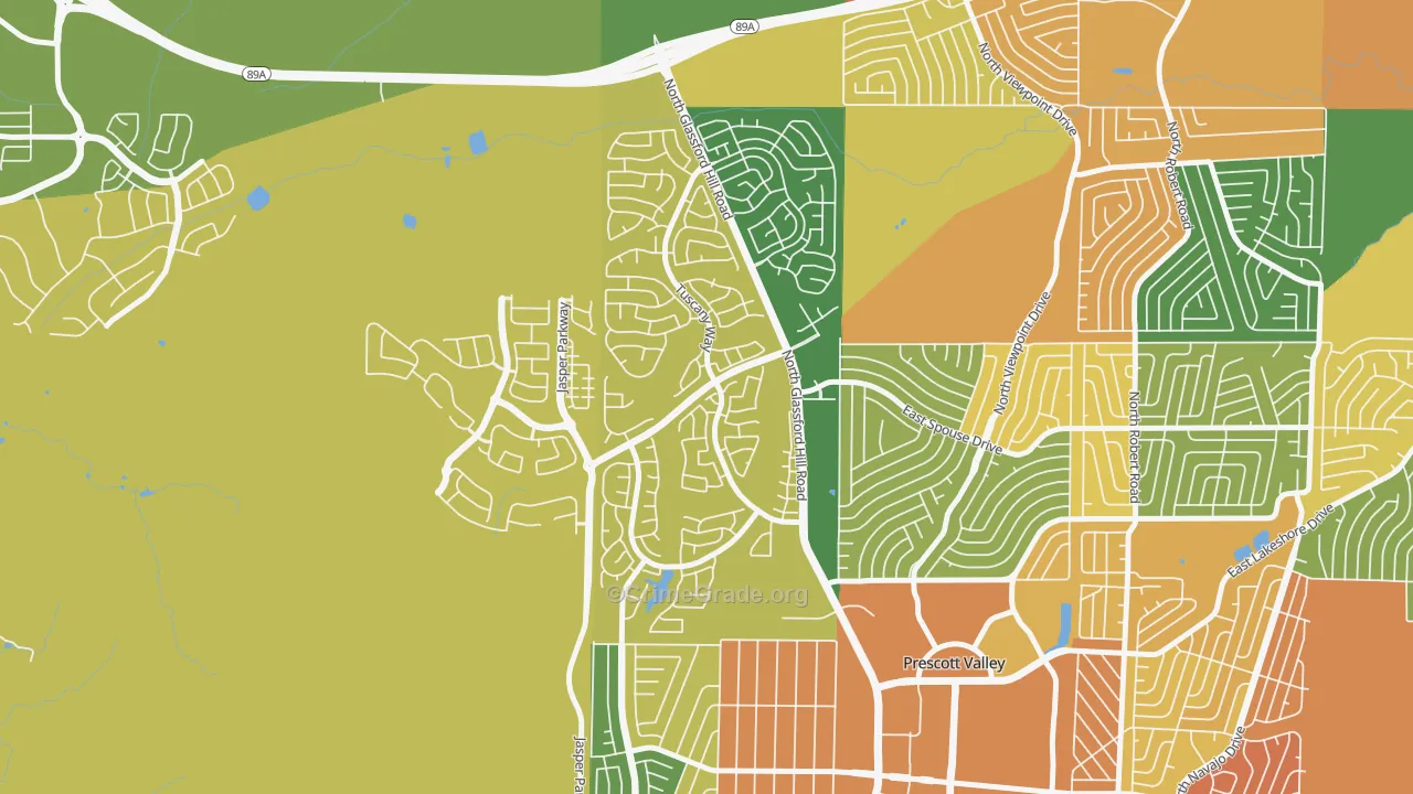 Granville, Prescott Valley, AZ Map of Arson Rates