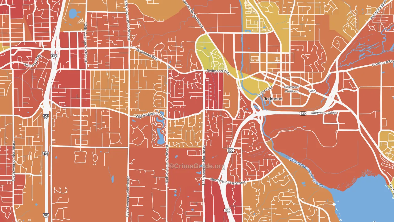 Grass Lawn, Redmond, WA Map of Arson Rates