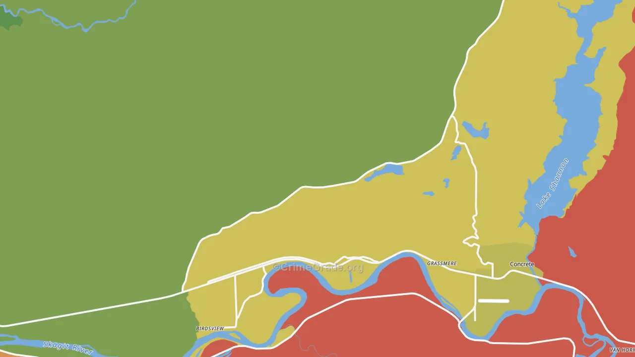 Grassmere, WA Map of Arson Rates