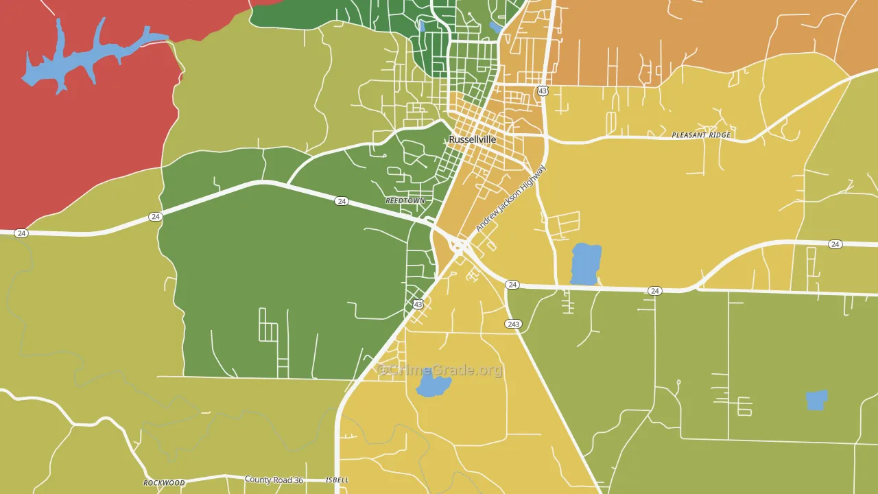 Gravel Hill, AL Map of Arson Rates