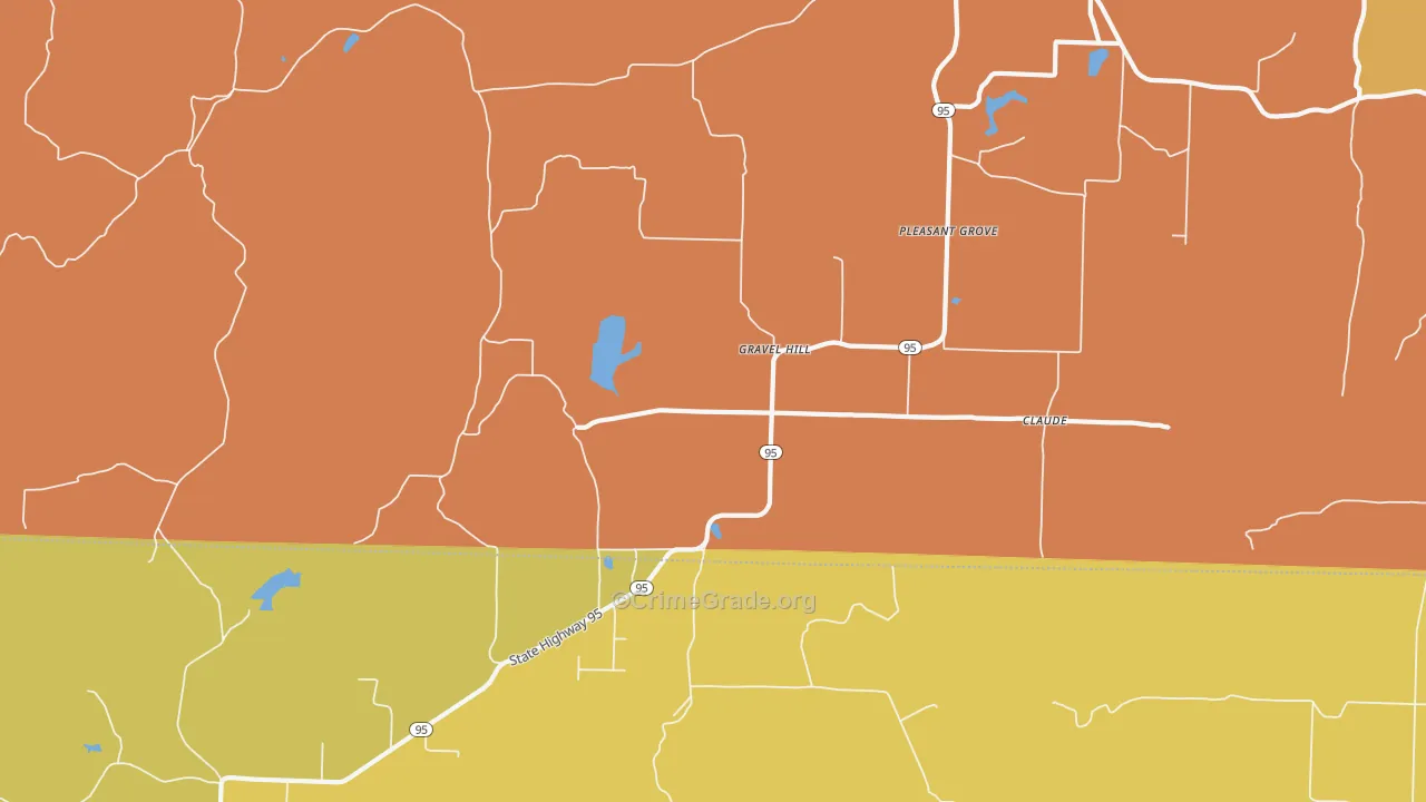 Gravel Hill, AR Map of Arson Rates
