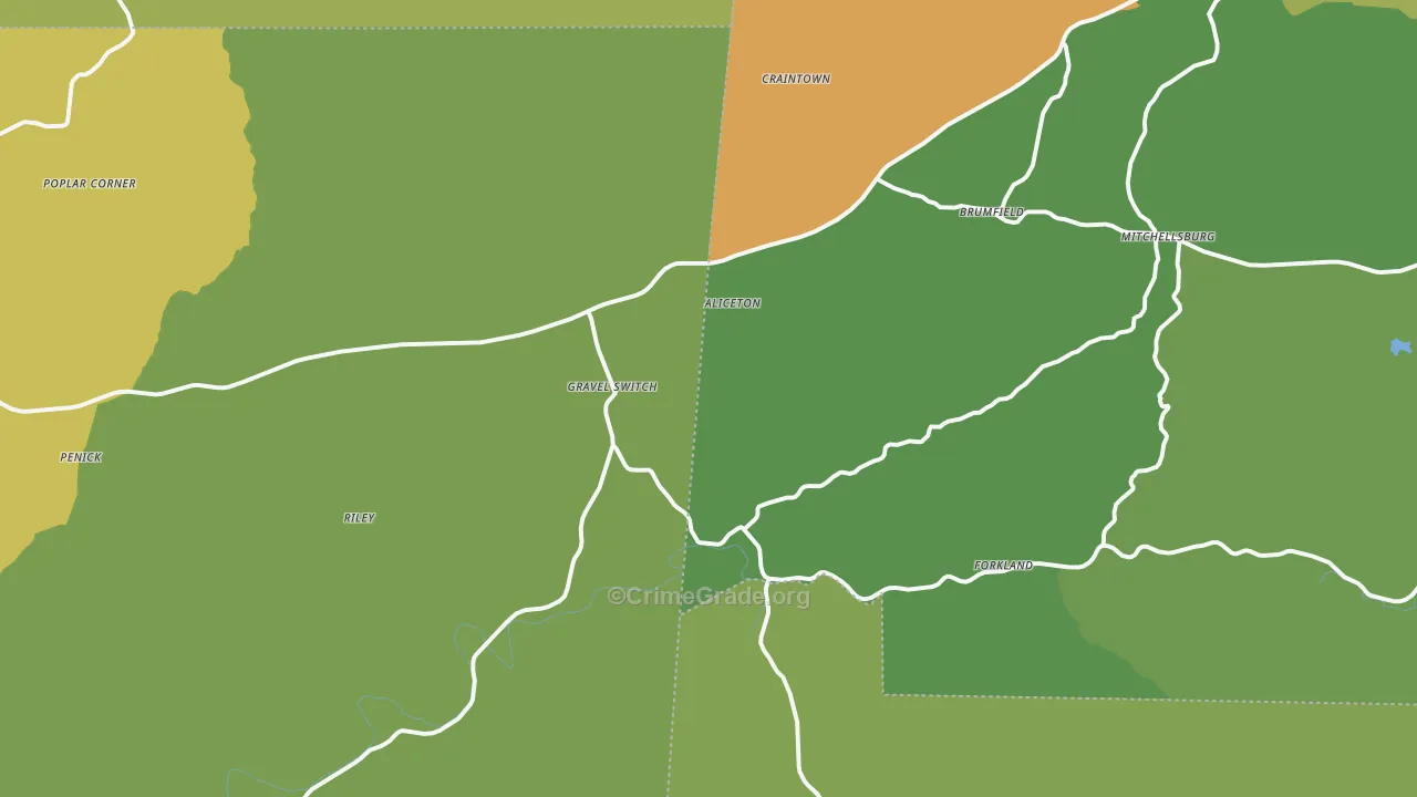 Gravel Switch, KY Map of Arson Rates