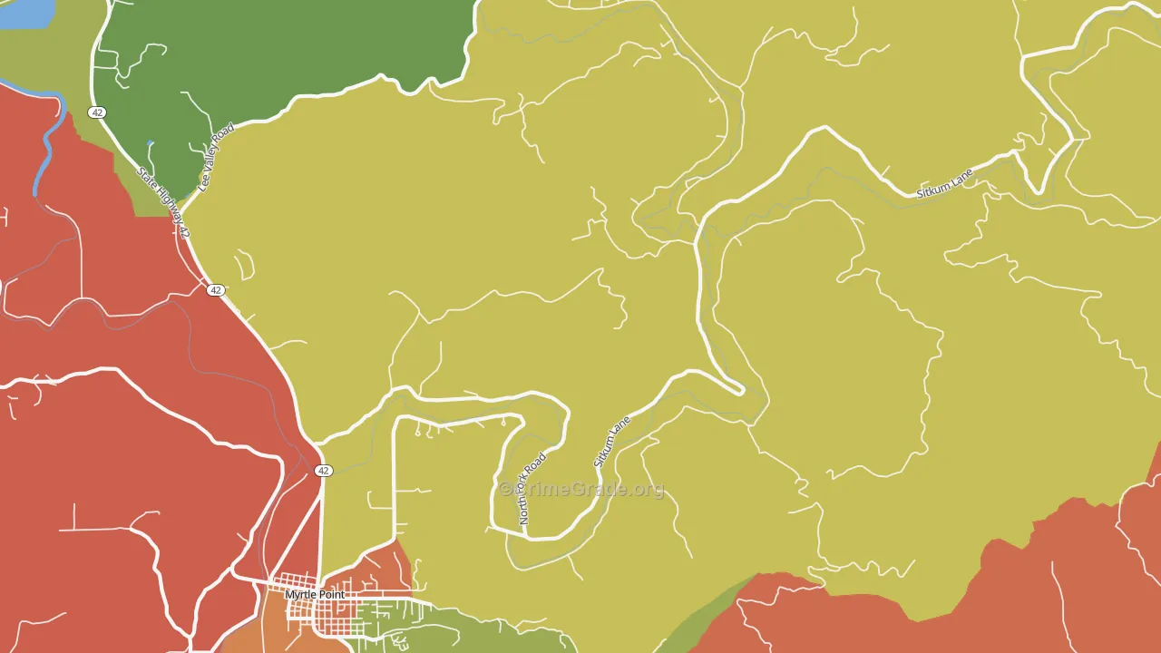 Gravelford, OR Map of Arson Rates