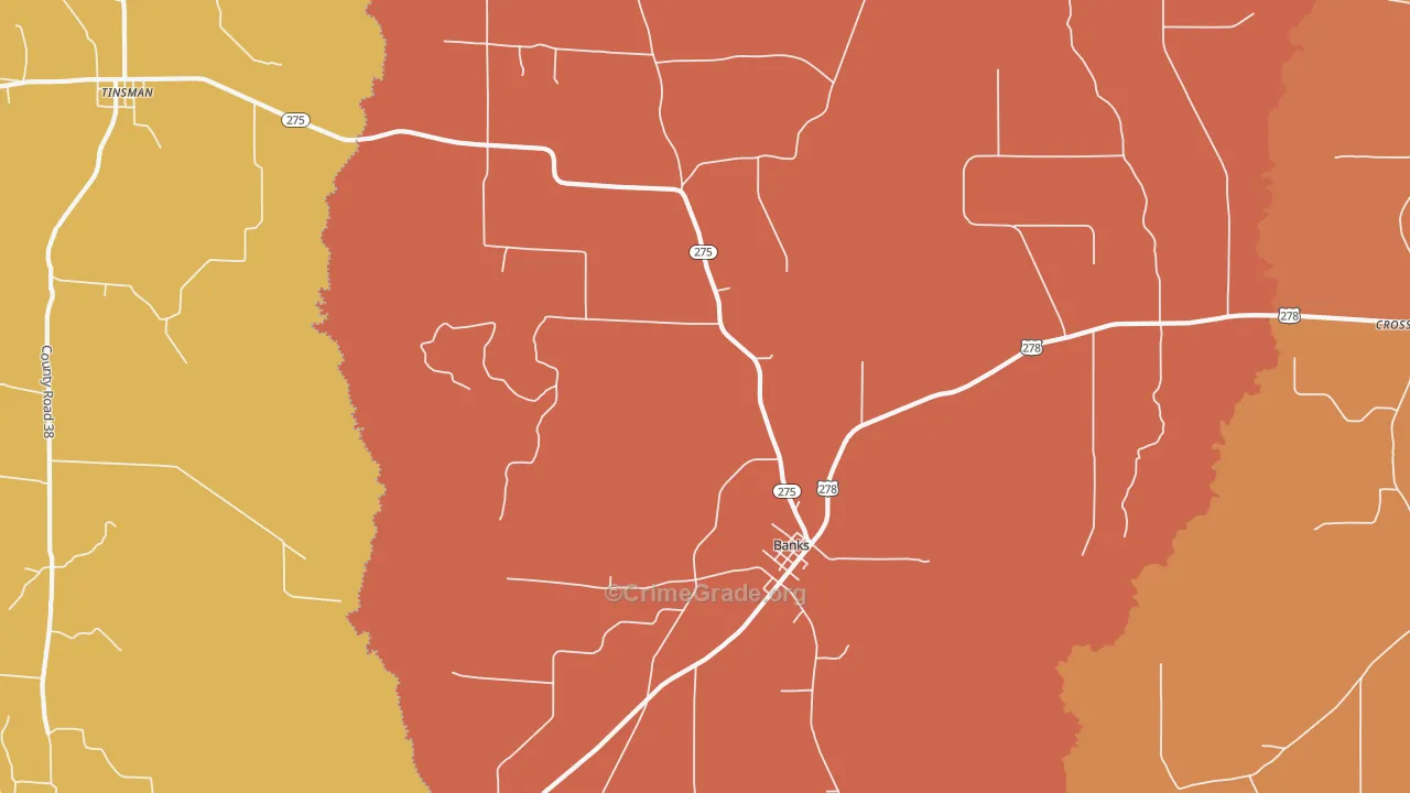 Gravelridge, AR Map of Arson Rates