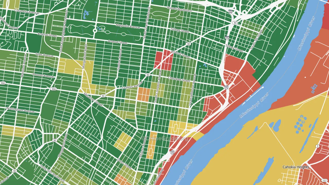Gravois Park, St. Louis, MO Map of Arson Rates