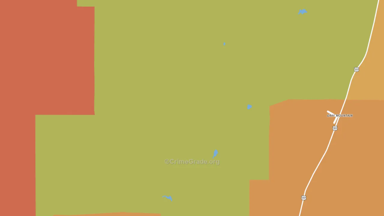 Gray Mountain, AZ Map of Arson Rates