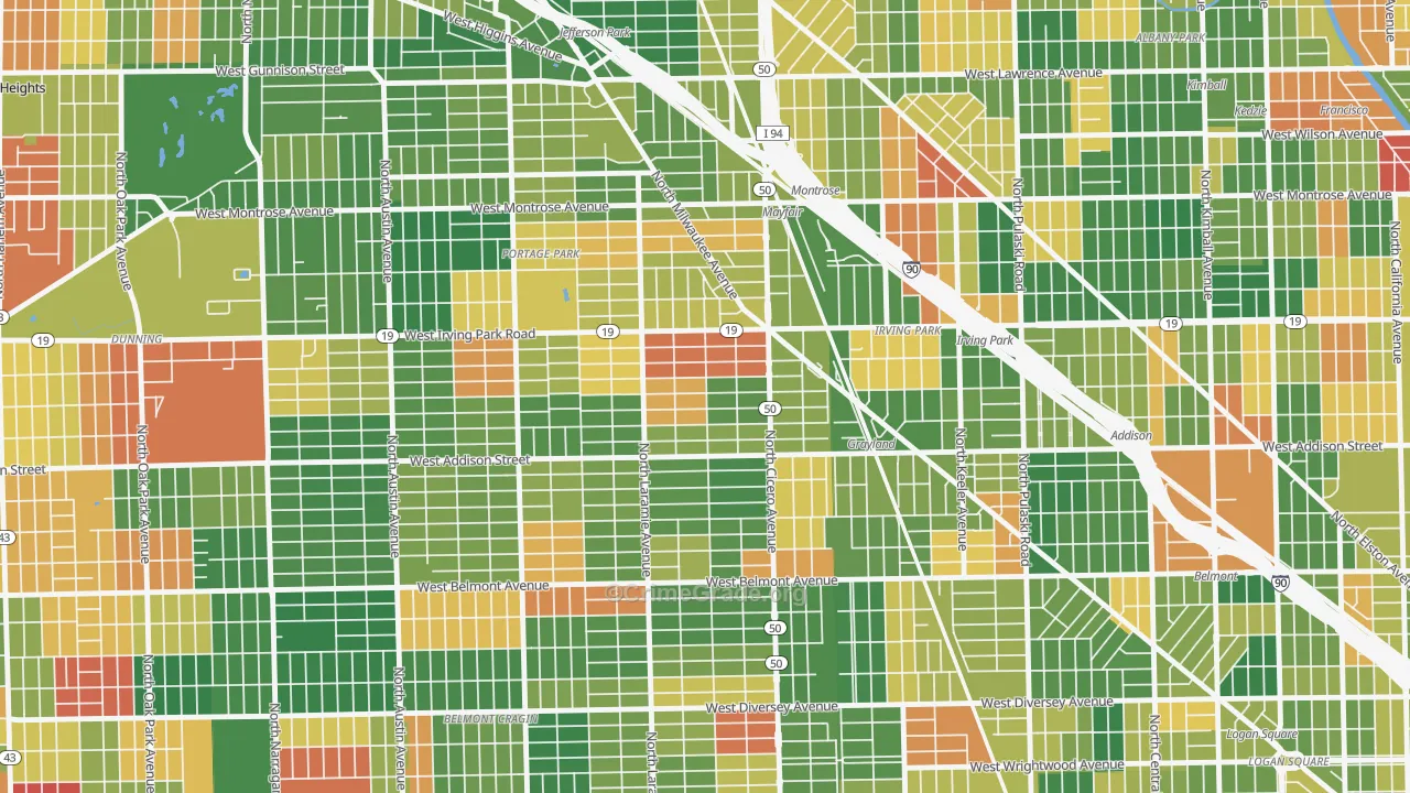Grayland, Chicago, IL Map of Arson Rates