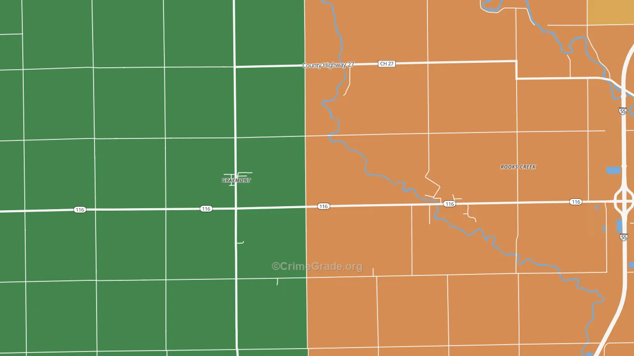 Graymont, IL Map of Arson Rates