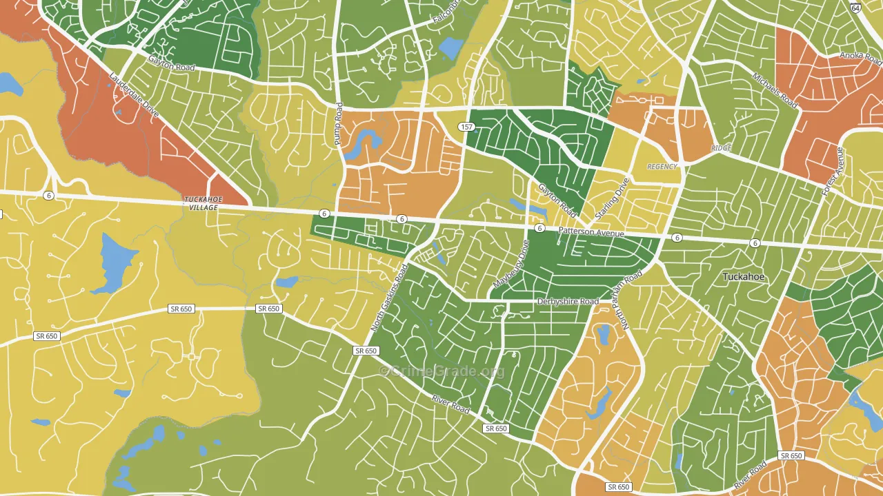 Grayson Hill, Tuckahoe, VA Map of Arson Rates