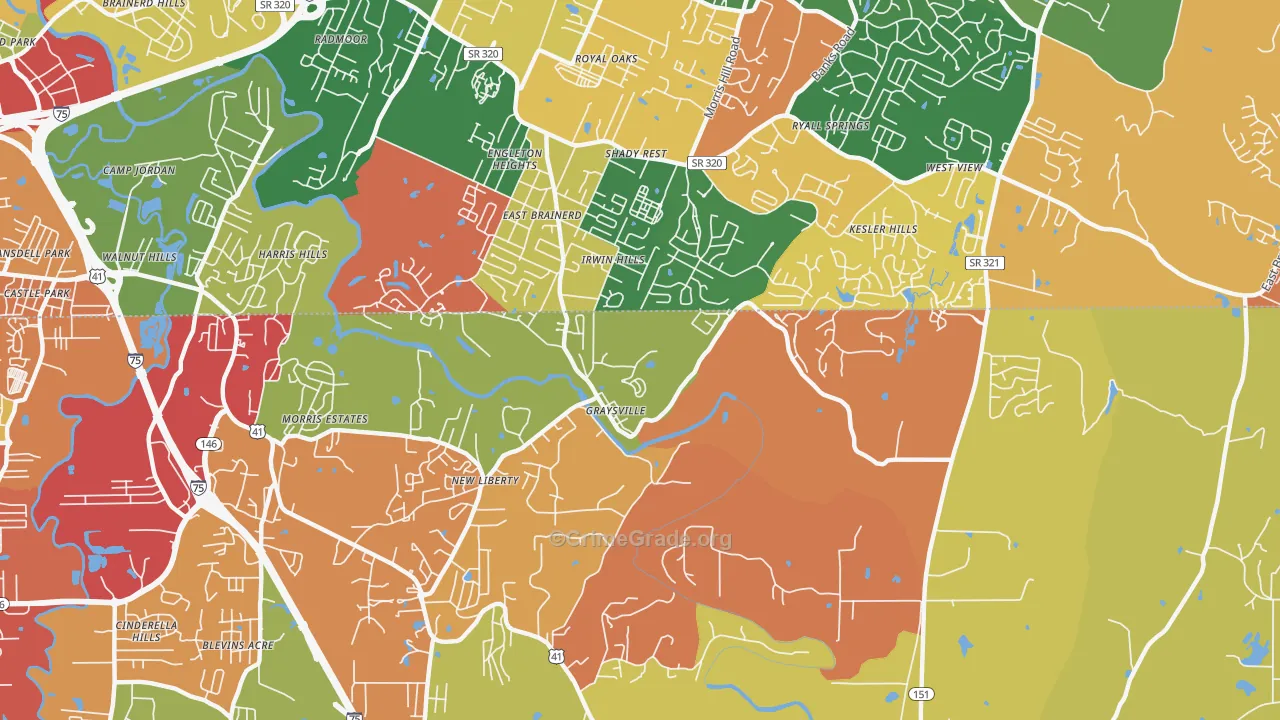 Graysville, GA Map of Arson Rates