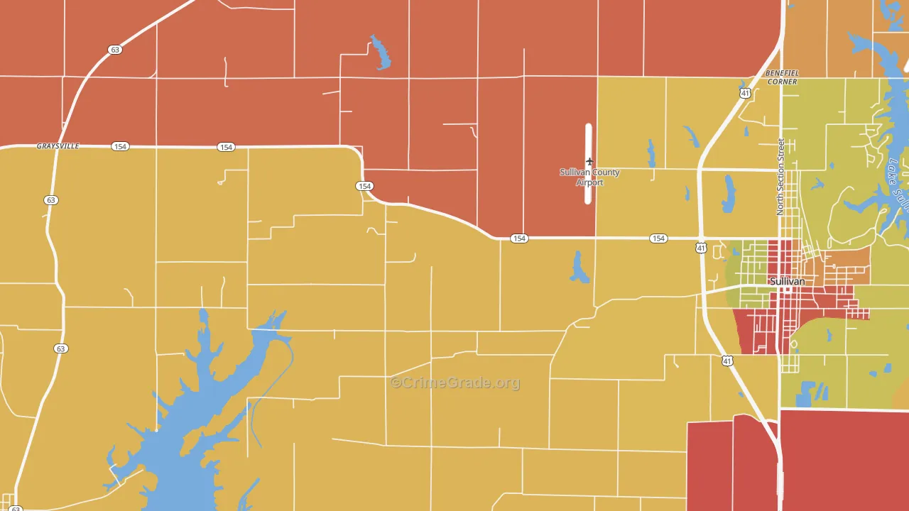 Graysville, IN Map of Arson Rates