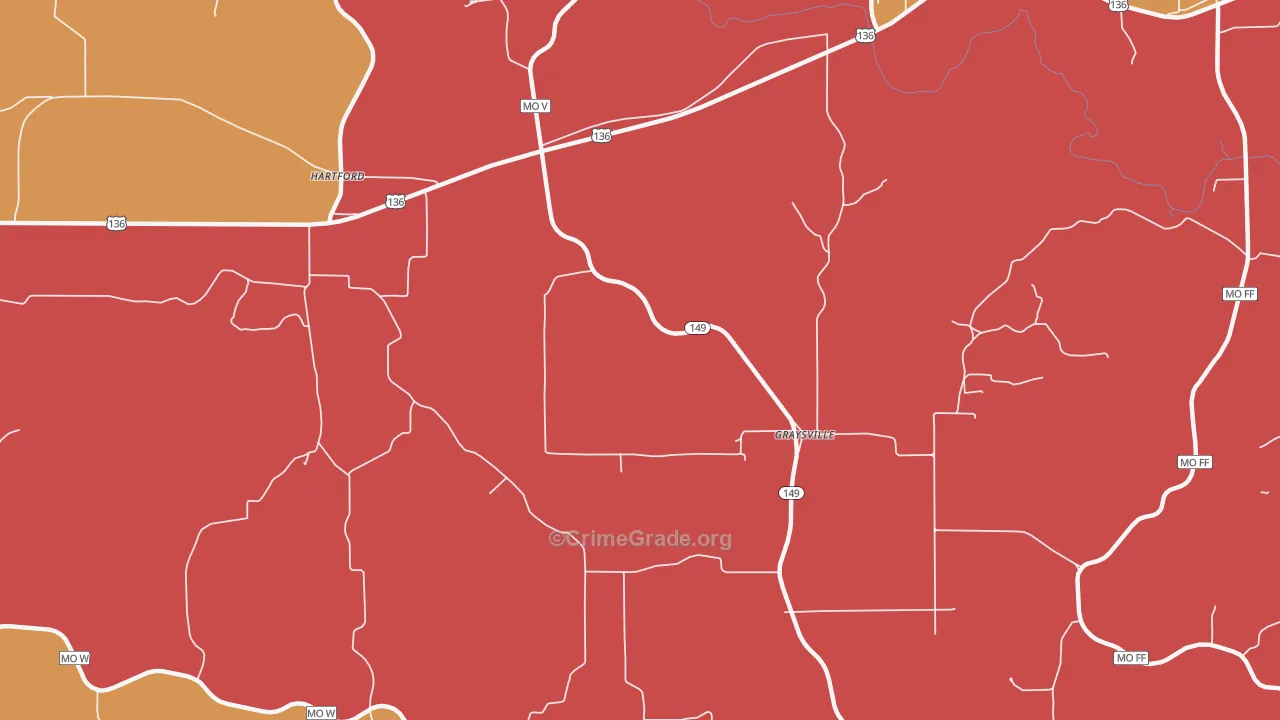 Graysville, MO Map of Arson Rates