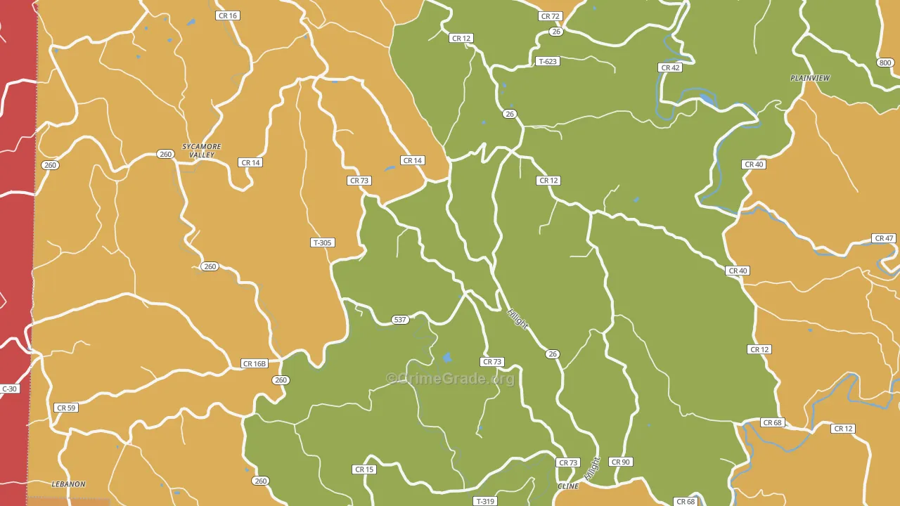 Graysville, OH Map of Arson Rates