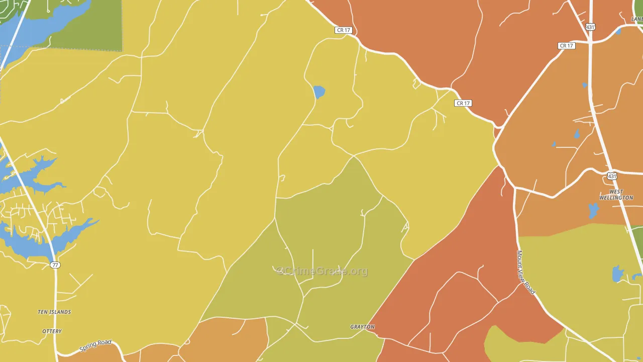 Grayton, AL Map of Arson Rates