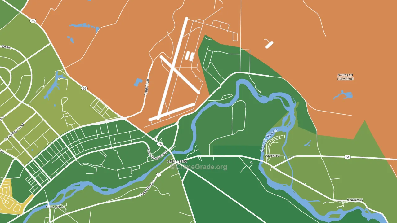 Great Bend, NY Map of Arson Rates