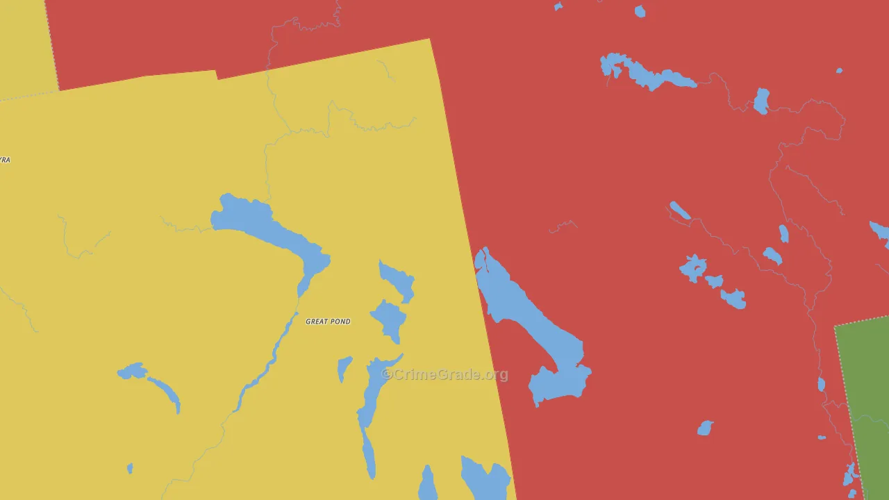 Great Pond, ME Map of Arson Rates