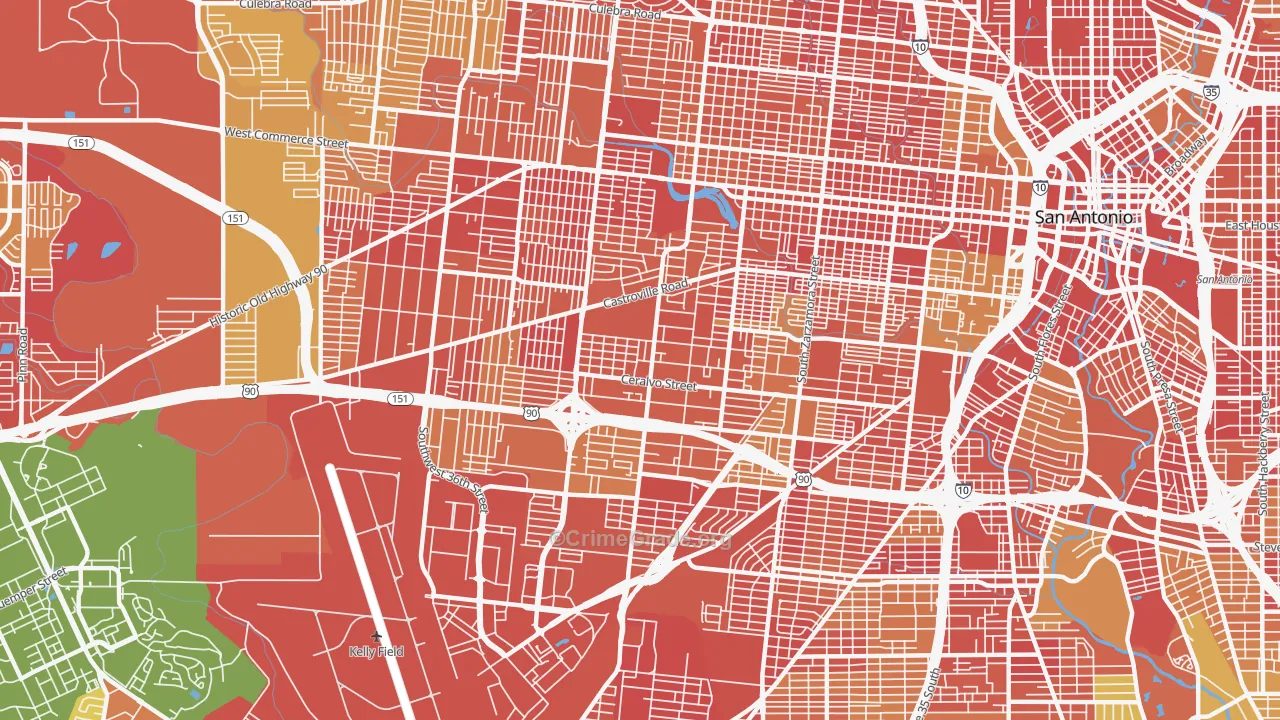 Greater Gardendale, San Antonio, TX Map of Arson Rates