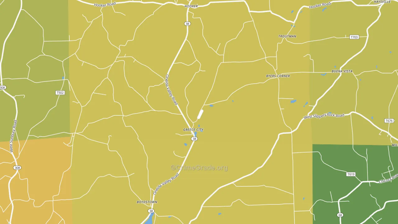 Greece City, PA Map of Arson Rates