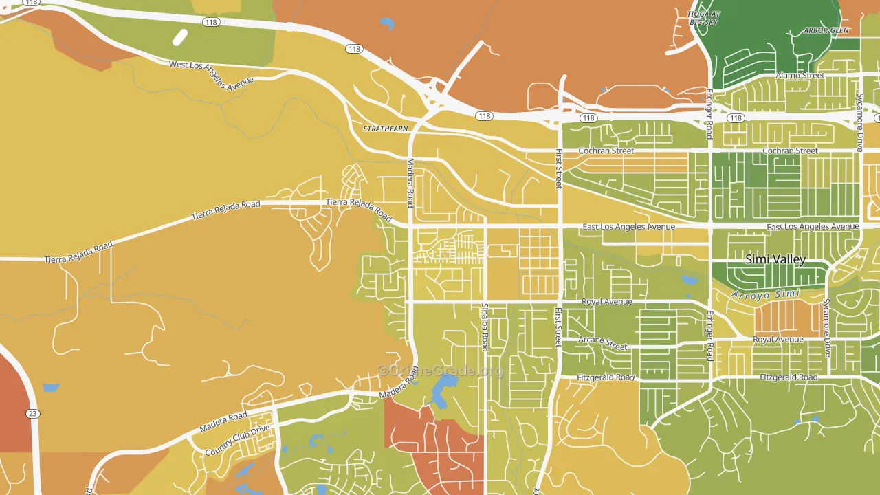 Greek Track, Simi Valley, CA Map of Arson Rates