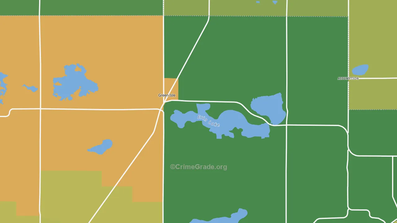 Green Isle, MN Map of Arson Rates
