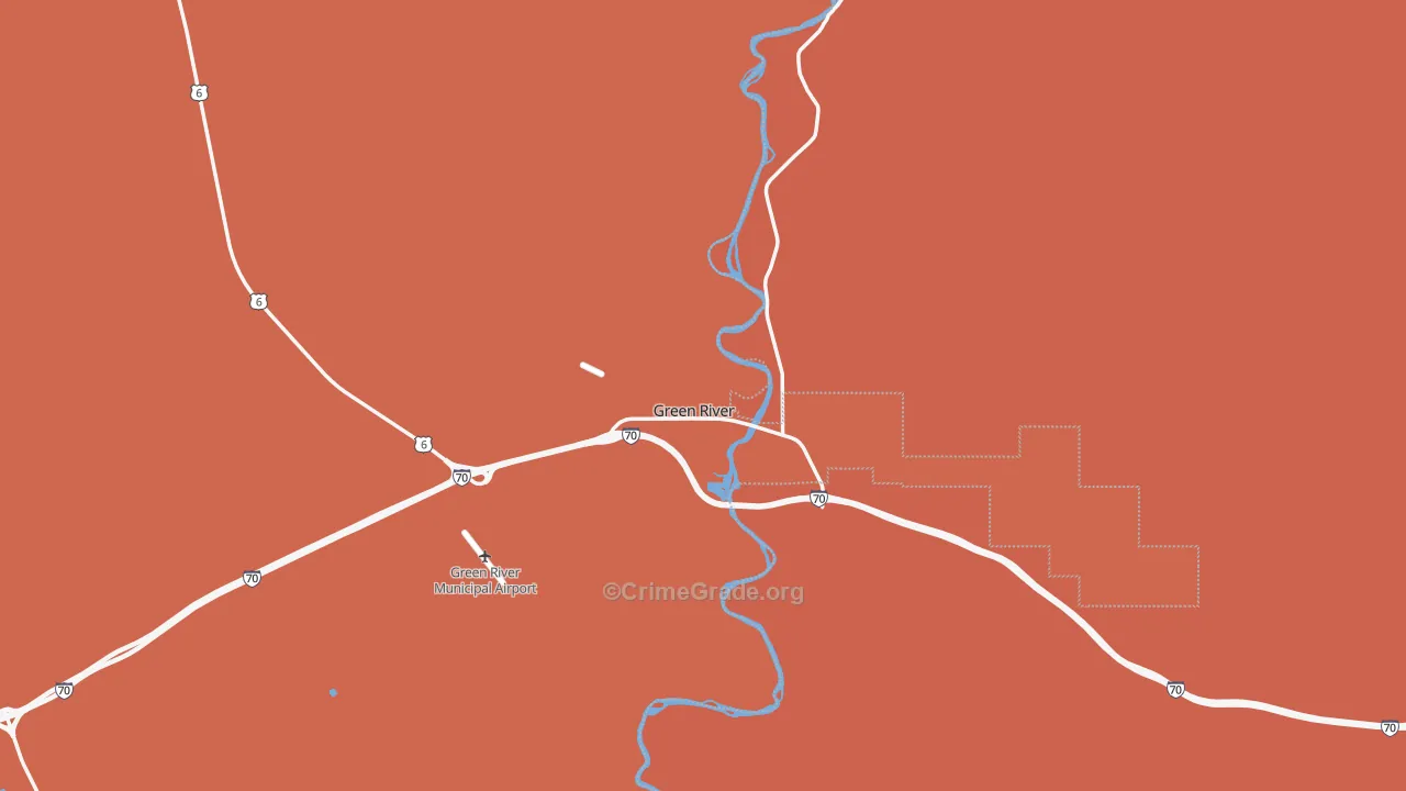 Green River, UT Map of Arson Rates