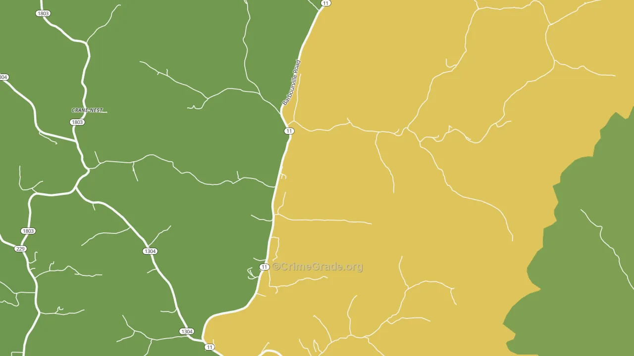 Green Road, KY Map of Arson Rates