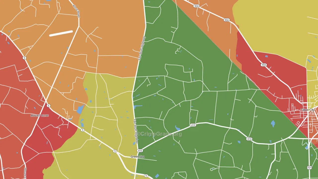 Green Sea, SC Map of Arson Rates