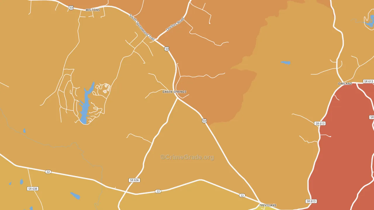 Green Springs, VA Map of Arson Rates
