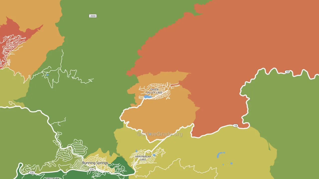 Green Valley Lake, CA Map of Arson Rates