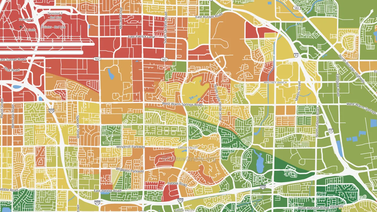 Green Valley North, Henderson, NV Map of Arson Rates