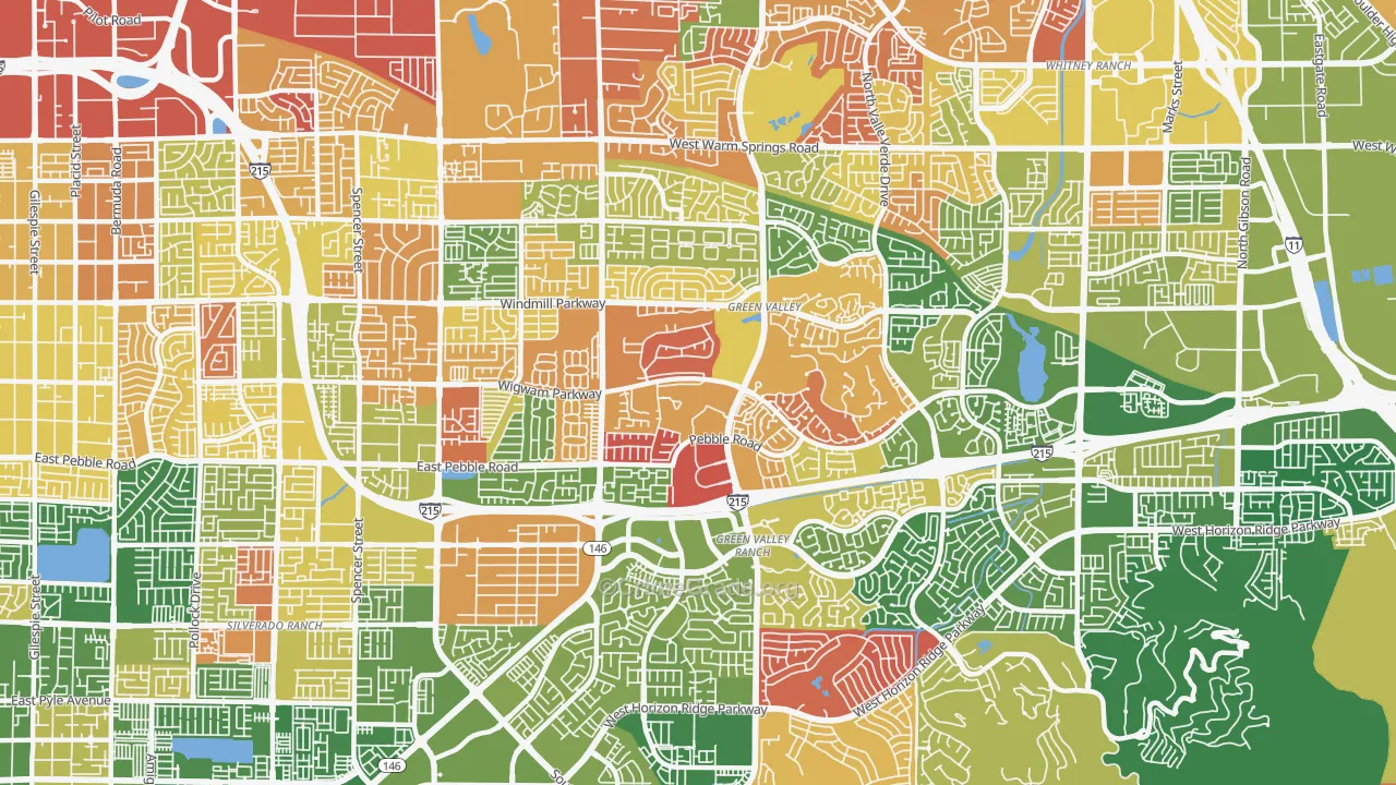 Green Valley South, Henderson, NV Map of Arson Rates