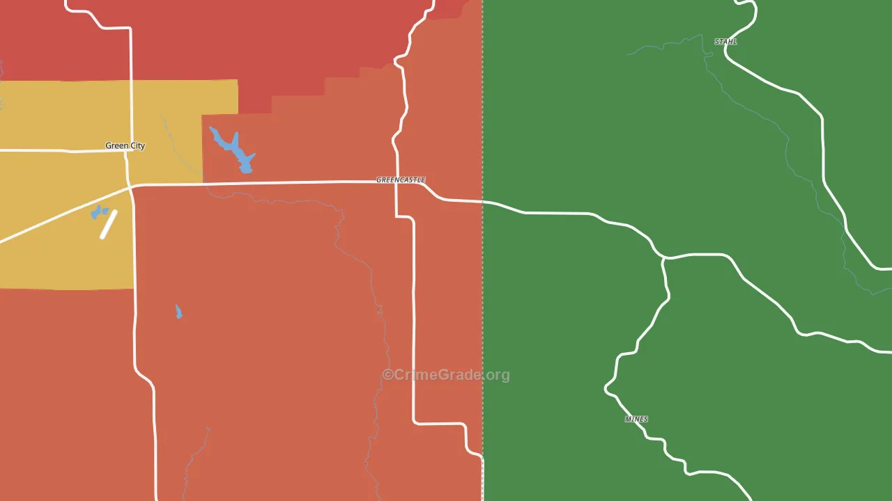 Greencastle, MO Map of Arson Rates
