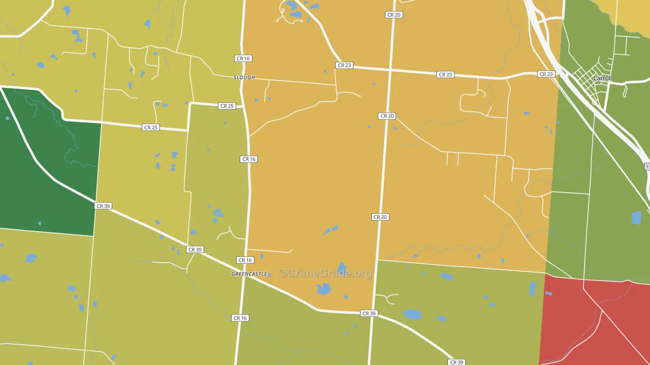 Greencastle, OH Map of Arson Rates