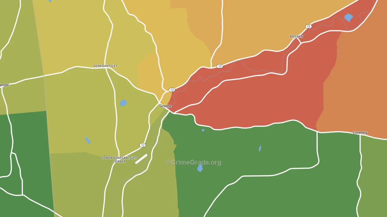 Greene, NY Map of Arson Rates