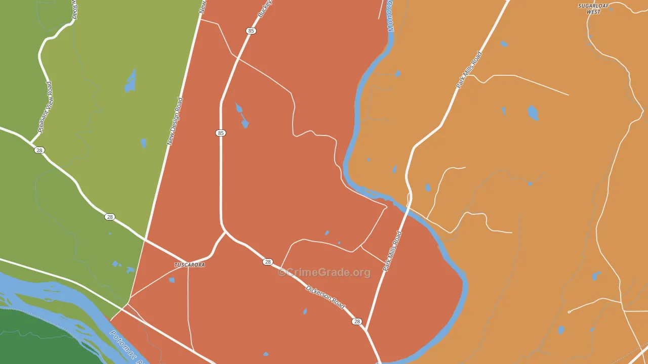 Greenfield Mills, MD Map of Arson Rates