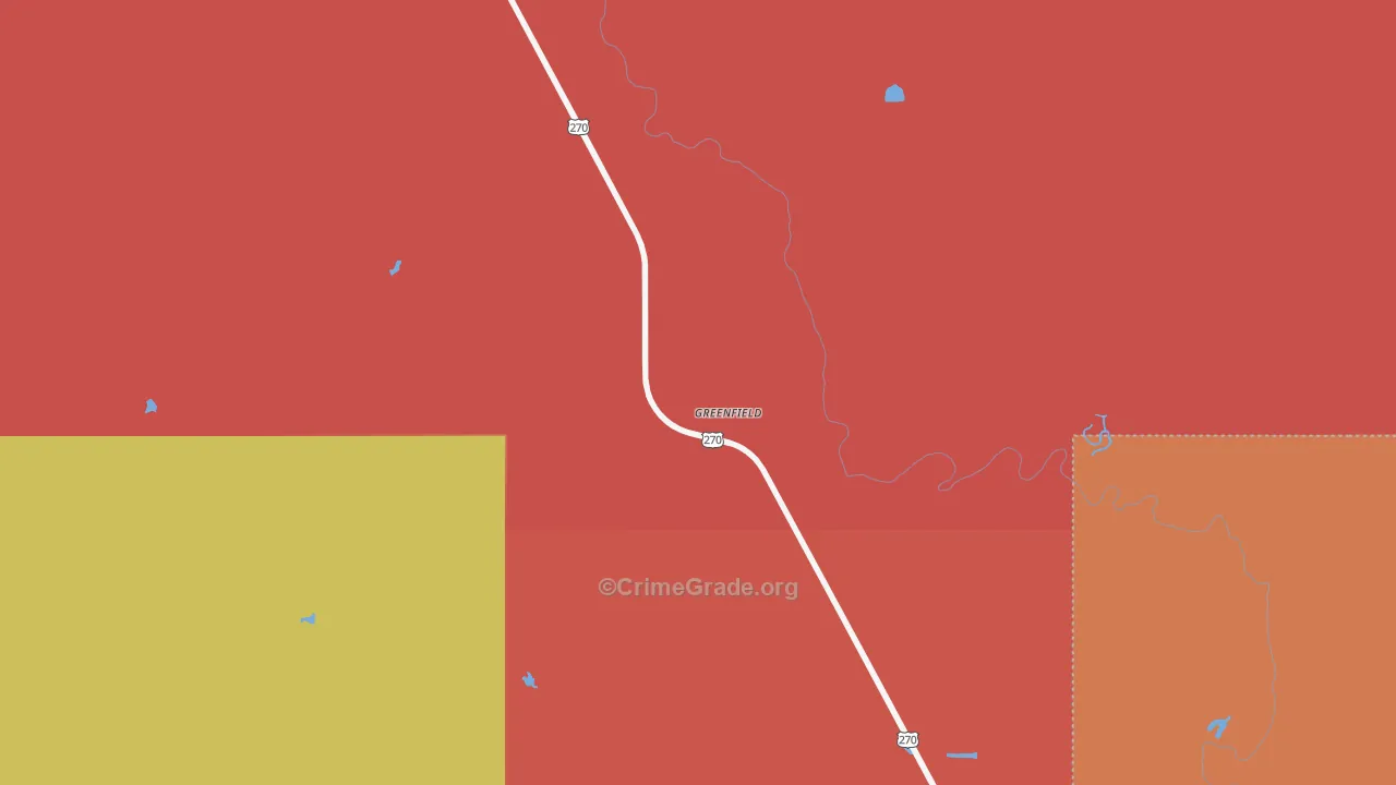 Greenfield, OK Map of Arson Rates