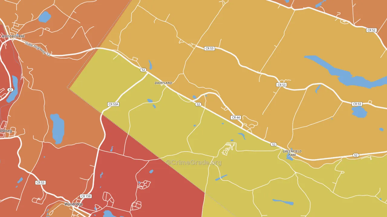 Greenfield Park, NY Map of Arson Rates
