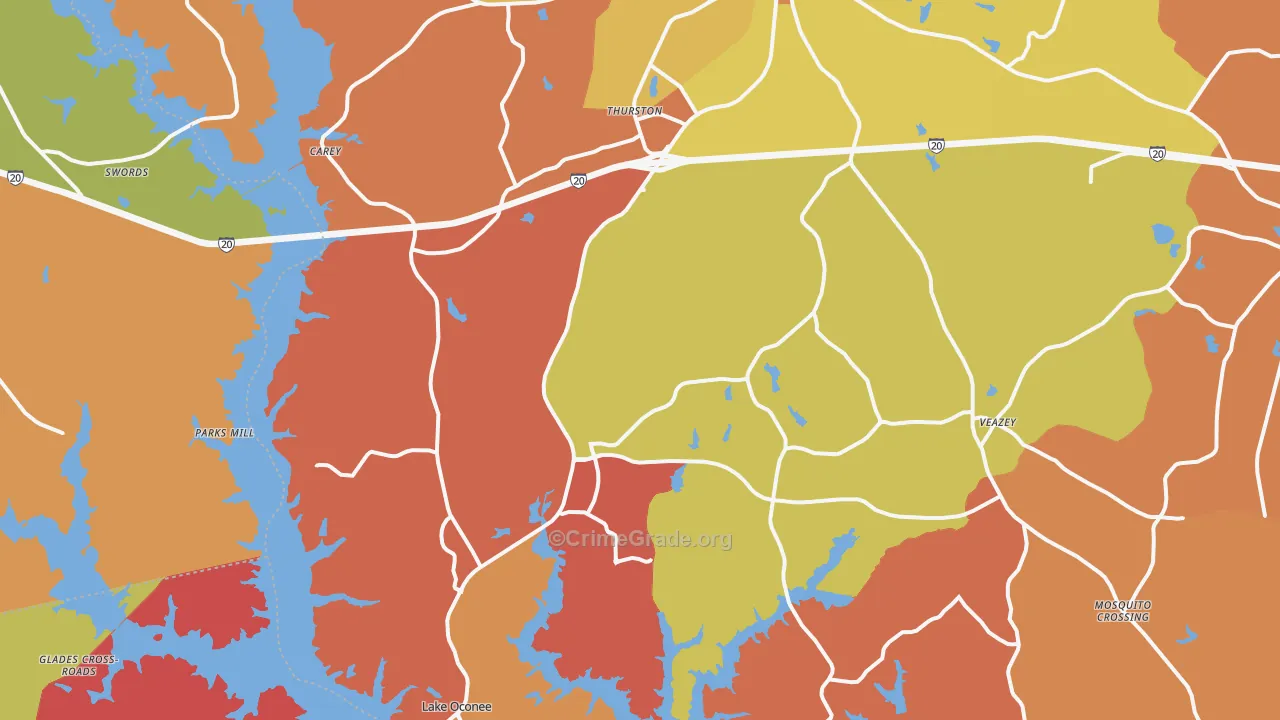 Greensboro, GA Map of Arson Rates
