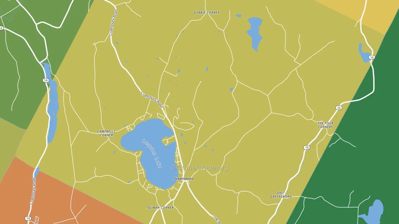 Greensboro, VT Map of Arson Rates