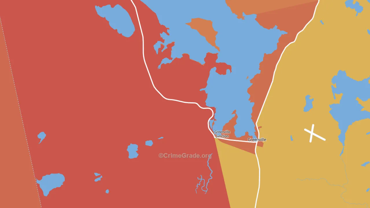 Greenville Junction, ME Map of Arson Rates