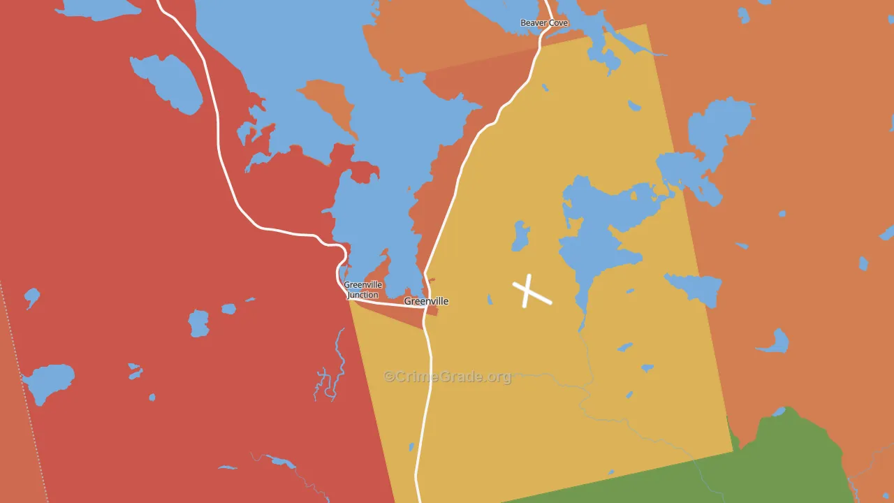 Greenville, ME Map of Arson Rates