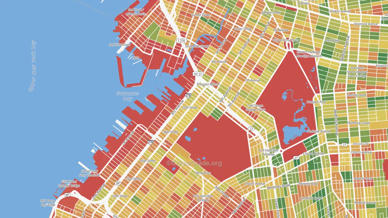 Greenwood, Brooklyn, NY Map of Arson Rates