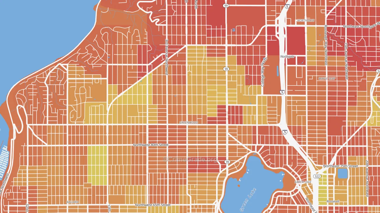 Greenwood, Seattle, WA Map of Arson Rates