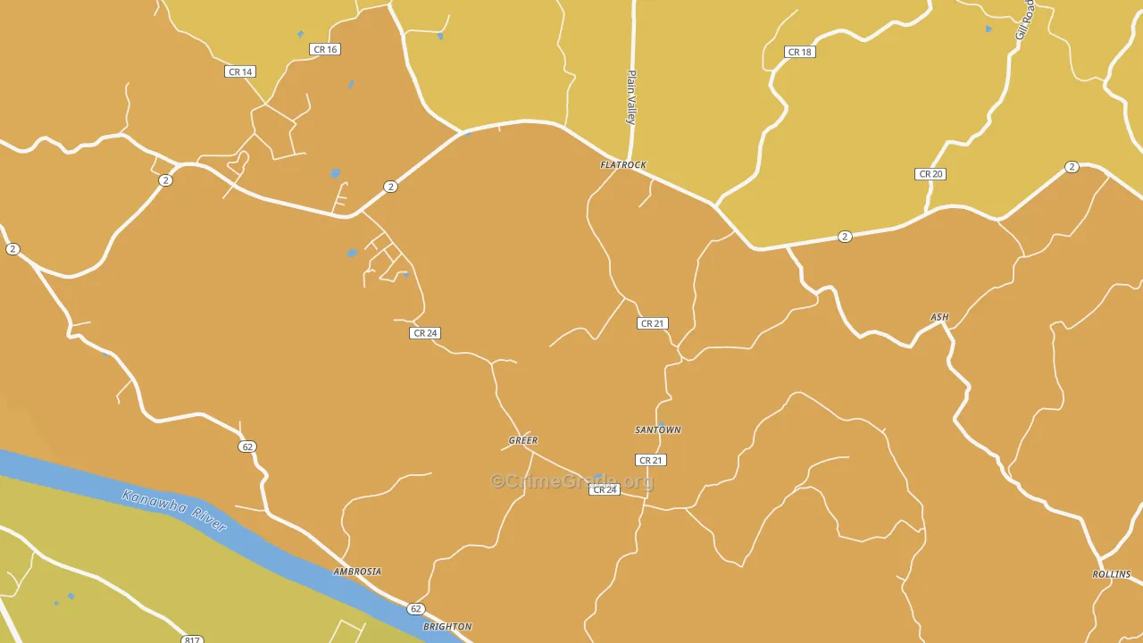 Greer, WV Map of Arson Rates