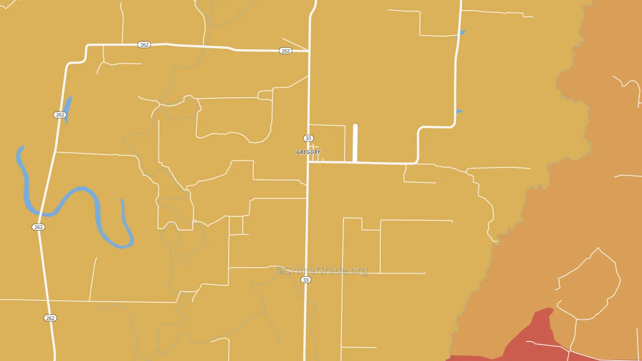 Gregory, AR Map of Arson Rates