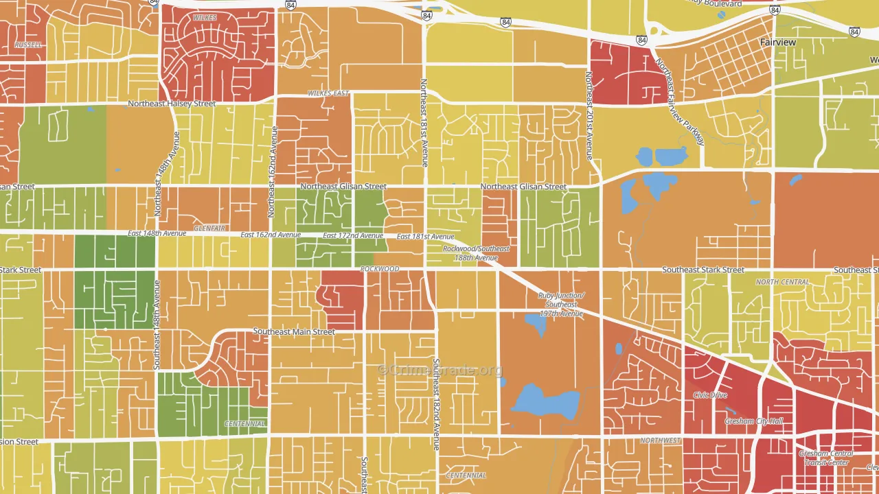 Gresham-Rockwood, Gresham, OR Map of Arson Rates