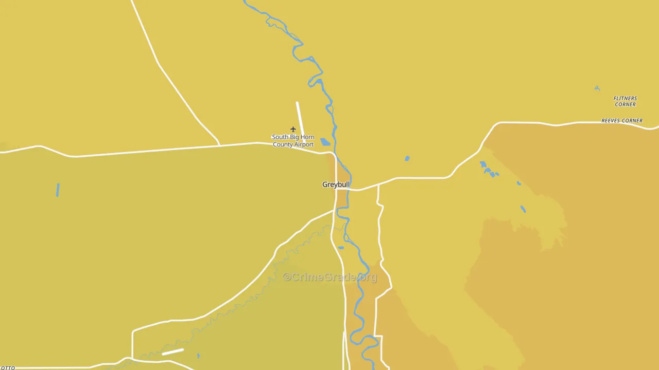 Greybull, WY Map of Arson Rates