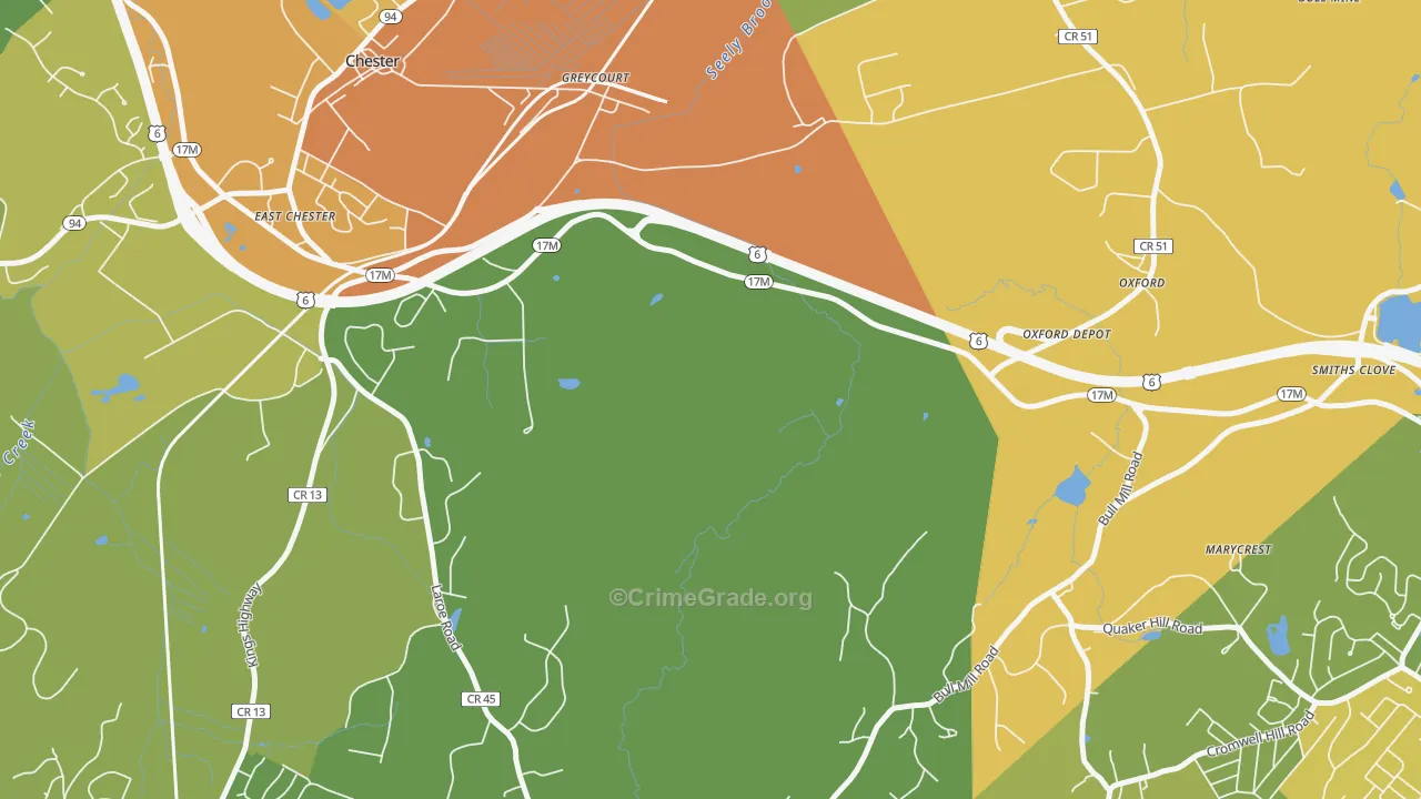 Greycourt, NY Map of Arson Rates