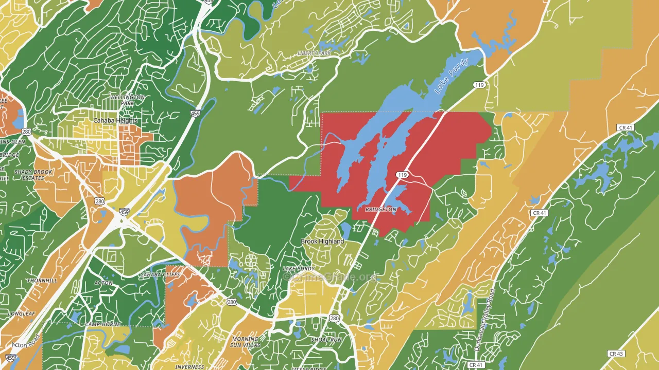 Greystone, Birmingham, AL Map of Arson Rates