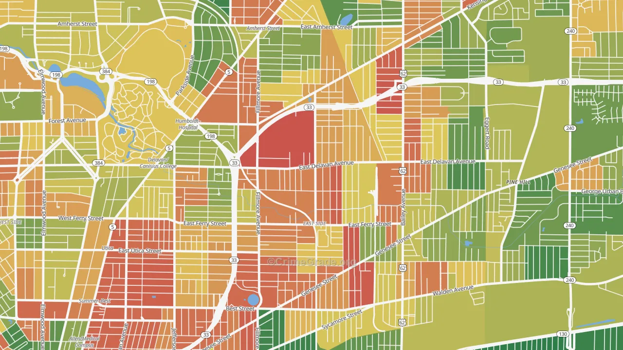 Grider, Buffalo, NY Map of Arson Rates